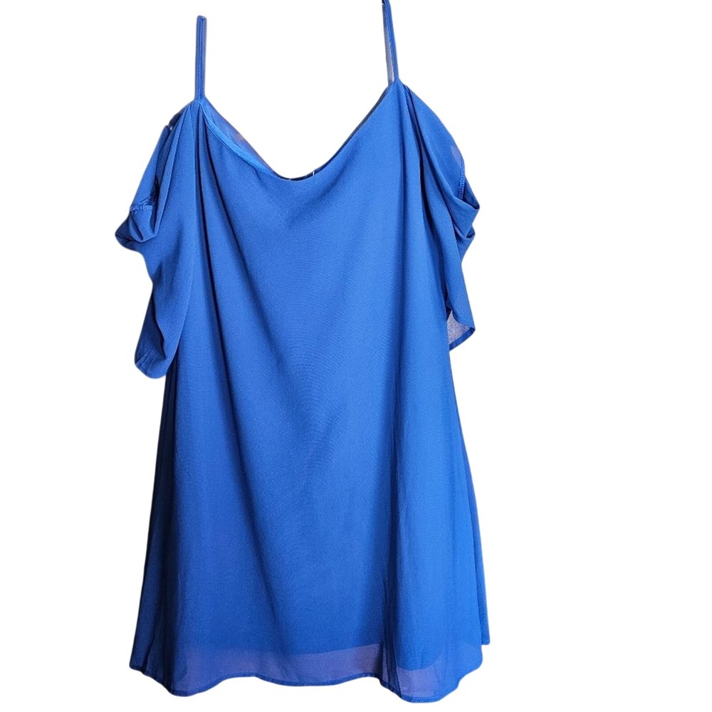 Deep Blue Cold Shoulder Dress Women's‎ Medium – Elegant Short Party Dress